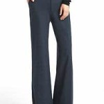 Wide-leg knit pants - navy heather